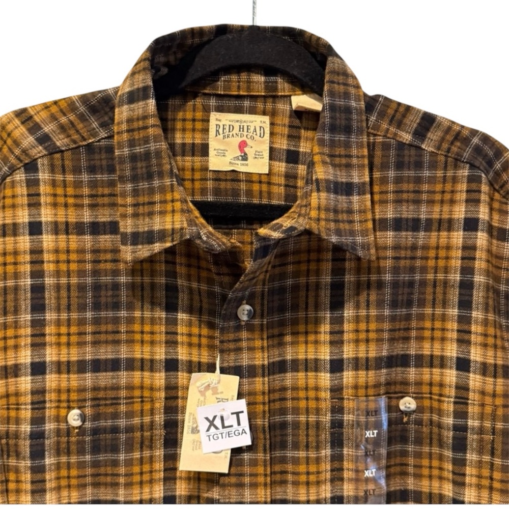 Red Head Brand Co. Long Sleeve Flannel Shirt Brown Black Plaid Size‎ XLT